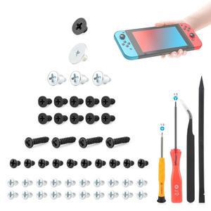 닌텐도 스위치용 40PCS 전체 나사 세트 교체 콘솔 헤드 액세서리 부품 및 수리 도구 포함