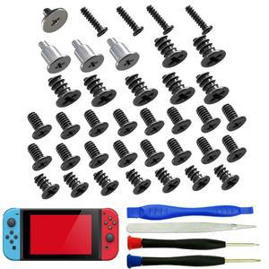 트위저 드라이버가 장착된 40PCS 닌텐도 스위치 콘솔용 수리 교체 키트 전체 나사 세트