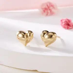 갤러리아 [비앤비골드] 14K 물방울 볼륨 하트 침귀걸이 한쌍 MNE42438