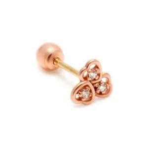 [비앤비골드] 14K 3하트 큐빅 피어싱 귀걸이한쪽 PNE23620