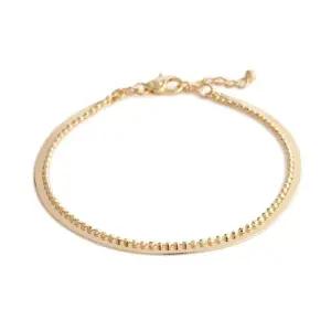 [비앤비골드] 14K 2mm 스네이크 뱀줄 볼 체인 레이어드 팔찌 IRB33548