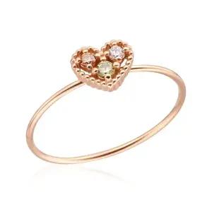 [비앤비골드] 14K 3큐빅 빅하트 텐션 유닛링 반지 NPR21597