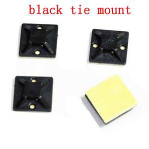 케이블라벨 마운트 검정색 지퍼 자동차 와이어 탈착식 자체 접착 베이스 홀더 클립 클램프 고정