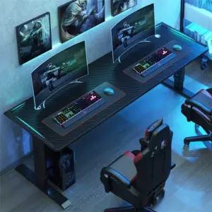 컴퓨터책상 테이블 데스크탑 높이조절 게임 책상 바퀴달린