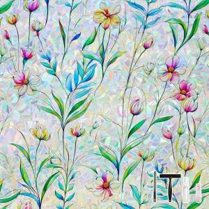 레몬 클라우드 윈도우 프라이버시 필름 무지개 장식 창문 클링 3D 데칼 스테인드 글라스 스티커 가정용 열