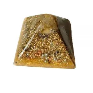 대형 피라미드 번영 24K 골드 크리스탈 오르곤 에너지 발생기 7.83Hz/432Hz/528Hz/어드밴스 고조파 (2인치