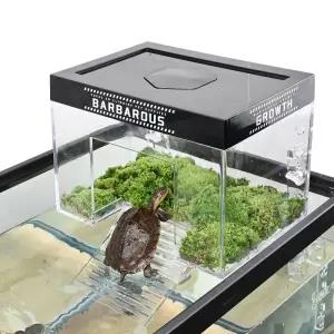 거북이 쉼터 사육장 투명 은신처 걸이식 조명 육지