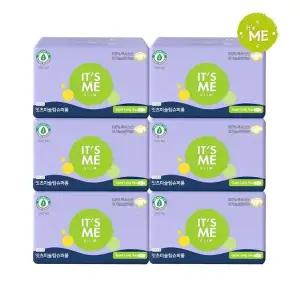 [잇츠미] NEW 슬림 유기농 순면커버 생리대 수퍼롱 오버나이트 6P x6개