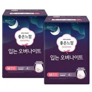 [좋은느낌] 좋은느낌 입는오버나이트 팬티형생리대 중형 4Px2팩