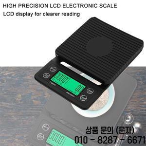 블랙 정밀 커피 드롭 체중계 타이머 포함 디지털 주방 LCD 0.1g 1 개