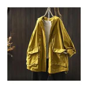 헐크 여성 여친 잠바 집업야구항공 빅 포켓 후드 코트 가을 슬림핏 트렌치 KKE3