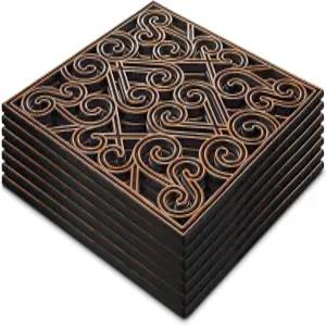 팡다 8개 15x15 고무 디딤돌 타일 야외 헤비 듀티 정원 산책로 매트 포장지 경로 화단 자갈 흙