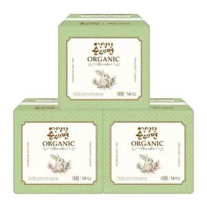 [순수한면] 깨끗한나라 건강한 순수한면 오가닉 유기농생리대 대형 14Px3팩