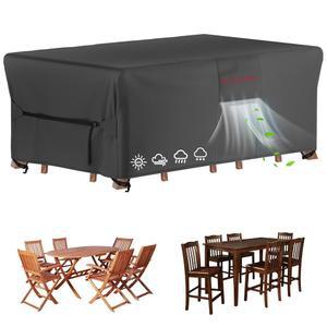 벨웨이 파티오 가구 커버 방수 - 방풍 버클이 있는 헤비 듀티 500D 업그레이드 찢김 방지 야외 테이블 의자 세트 및 대형 통풍구 자외선 차단 직사각형 74