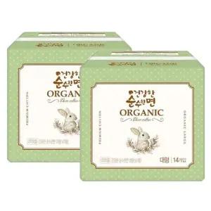 [순수한면] 깨끗한나라 건강한 순수한면 오가닉 유기농생리대 대형 14Px2팩