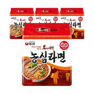 농심 농심라면, 124g, 4입, 4개