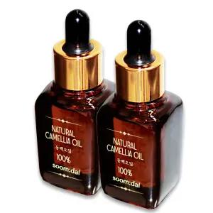 [숨달] 2개 묶음/제주 동백오일100%/페이스오일/헤어겸용/앰플/에센스 (구 뿌띠)