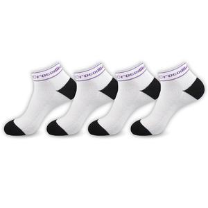 크로커다일 여성용 스포츠 쿠션 압박 앵클 단목 양말 CD245, 화이트, 4족 세트