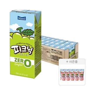 매일유업 피크닉 청포도 제로 200ml, 24입, 1개 + 증정(에이드 복숭아 230ml, 5개)