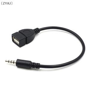 오디오디코더 ZYAJ AUX to USB 어댑터 케이블 3.5mm 남성형 2.0 변환기 자동차 MP3 음악 플레이어 플래