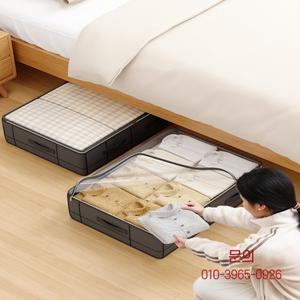 튼튼한 침대 밑 수납 가방 옷장에 적합한 투명 창이 있는 접이식 상자 기숙사 의류