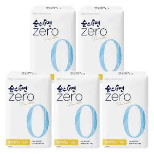 깨끗한나라 순수한면 ZERO 순면 팬티라이너 슈퍼롱 40p X 5개