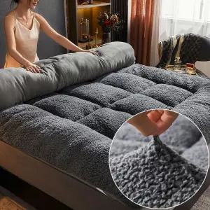 바닥매트리스 양털 침대 바닥 토퍼 매트리스 패드 접이식 매트 퀸