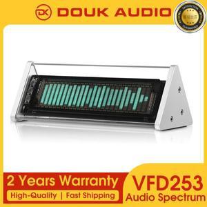 Douk Audio VFD 오디오 스펙트럼 분석기 블루투스 5.0 리시버 3.5mm AUX 선택기 홈 데스크 시계 리모컨 포