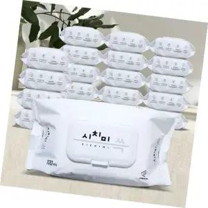 물티슈 100매 20팩 휴대용 캡형티슈 화장실 대용량