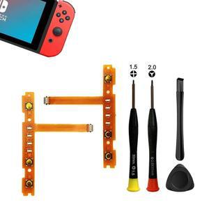 수리 도구 세트가 있는 닌텐도 스위치 조이콘 NS 컨트롤러용 MYPUQIAO 1 세트 SL SR 오른쪽 왼쪽 버튼 키 플렉스 케이블 교체(Y2.0, +1.5스크류드라이버 크로우바 삼각 패들)(조이콘-SLSR)