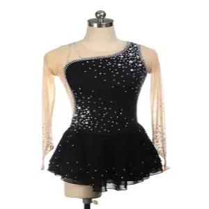 대회용 피겨복 블랙 드레스 무용복 의상 댄스 리듬체조 공연복 성인 스케이팅 의류