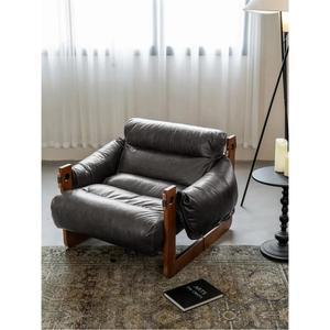 레트로 싱글 소파 안락의자 리클라이너 사무실 포인트 가죽 1인