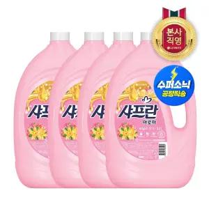 샤프란 아로마 섬유유연제 바닐라 핑크 3.1L x 4개