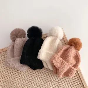 아동 보글 공방울 귀마개 니트 비니 모자 키즈 귀덮는