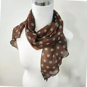 여성 패션 데일리 쉬폰 소재 물방울 도트 패턴 롱 스카프 목도리 숄 액세서리