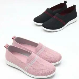 여자 데일리 발편한 모던 니트 슬립온 플랫슈즈