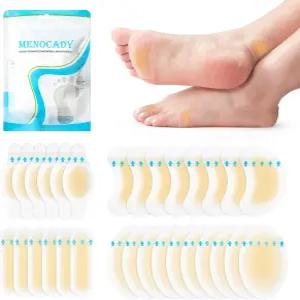 메노캐디 젤 블리스터 붕대 발용 하이드로콜로이드 발뒤꿈치 발가락 쿠션을 위한 30ct 방수 접착 패드