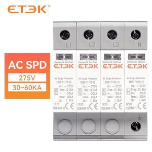 ETEC SPD AC 가정용 서지 보호 장치 275V 어레스터  T1T2 2P 4P 20KA40KA 1PN EKU5