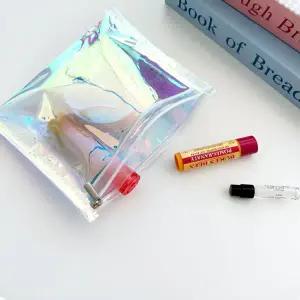 다양한 사이즈 반짝 홀로그램 파우치 PVC 다용도 립밤 클리어 펜