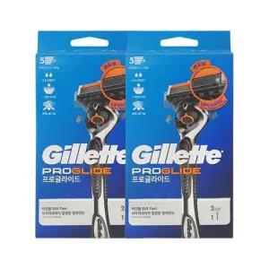 질레트 프로글로라이드 매뉴얼 면도기 핸들 1입+ 면도날 2입 x2