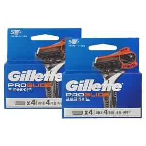 질레트 프로글로라이드 매뉴얼 면도날 4입 x2
