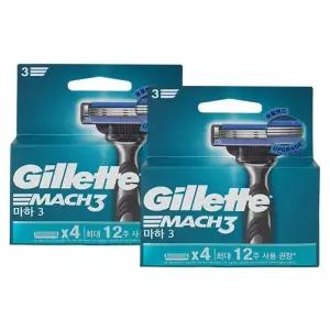 질레트 마하3 매뉴얼 면도날 4입 x2
