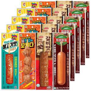 의성마늘프랑크5+불고기맛후랑크5+한입에꼬치다5+갈비맛프랑크5 /편의점 핫바 소세지