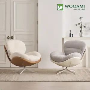 우아미가구 릴렉스 1인용 패브릭/가죽 안락 수유 의자 360도 회전 1인용 쇼파