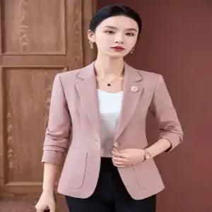 루타꽁몰 여성용 봄가을 갈색 코트 상의 정장 자켓 HO3