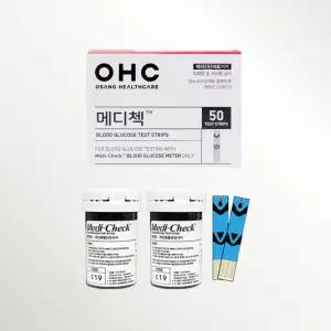 오상헬스케어 메디첵 50매 측정 혈당 시험지 체크지 검사지 메디체크 당 검사지