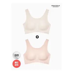 [크로커다일 이너웨어]라이크라인견쉘론 U넥 심리스브라 2종 라이트베이지+핑크베이지 2175582