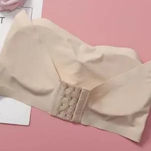 심리스 튜브 탑 오프숄더 노와이어 끈없는 심리스 브라 여름 여성 필라테스 이너웨어 브이넥 베이직 스포츠