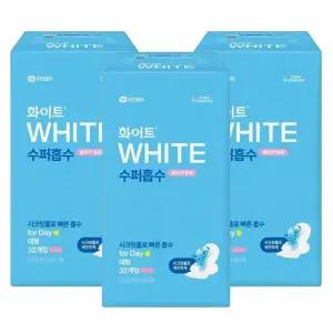 [화이트] 화이트 수퍼흡수 대용량생리대 울트라슬림 대형 32Px3팩