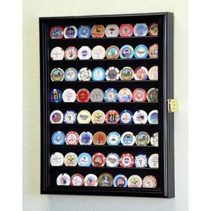 64 카지노 칩 코인 디스플레이 케이스 캐비닛 홀더 벽걸이 98% UV 잠금 가능